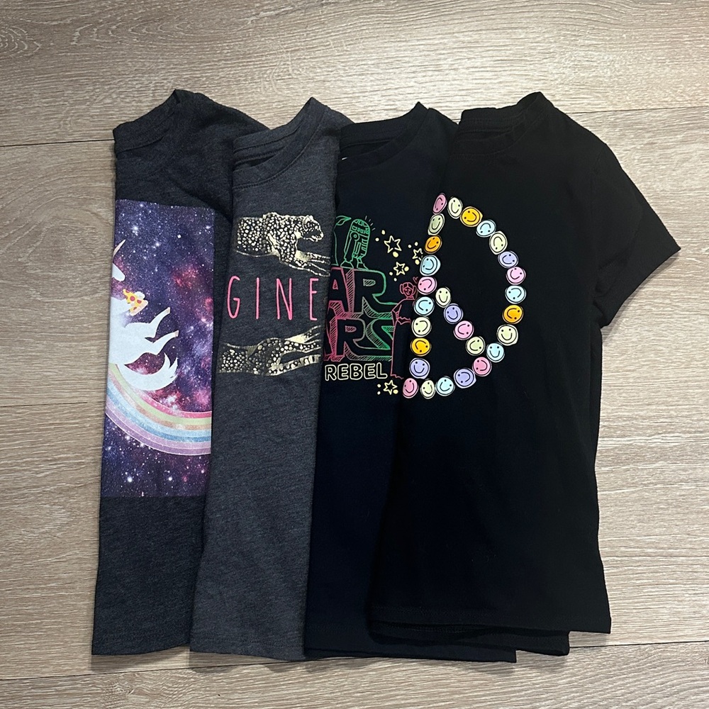 Kids' Graphic Short-sleeved Tees - Black, Gray, Multicolor